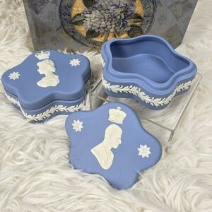 Vintage 1953 Wedgwood Coronation Set of Trinket Boxes